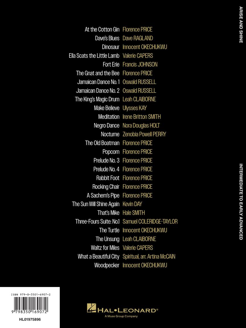 Arise and Shine 28 Piano Solos by Black Composers